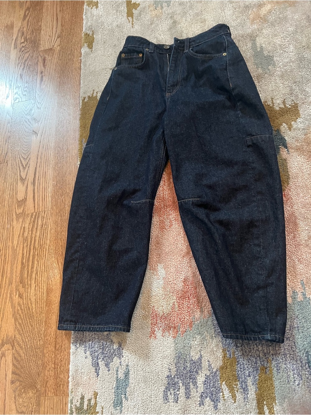 rag & bone Charlie High-Rise Barrel Jeans Dark Rinse - Size 25 (Like New)